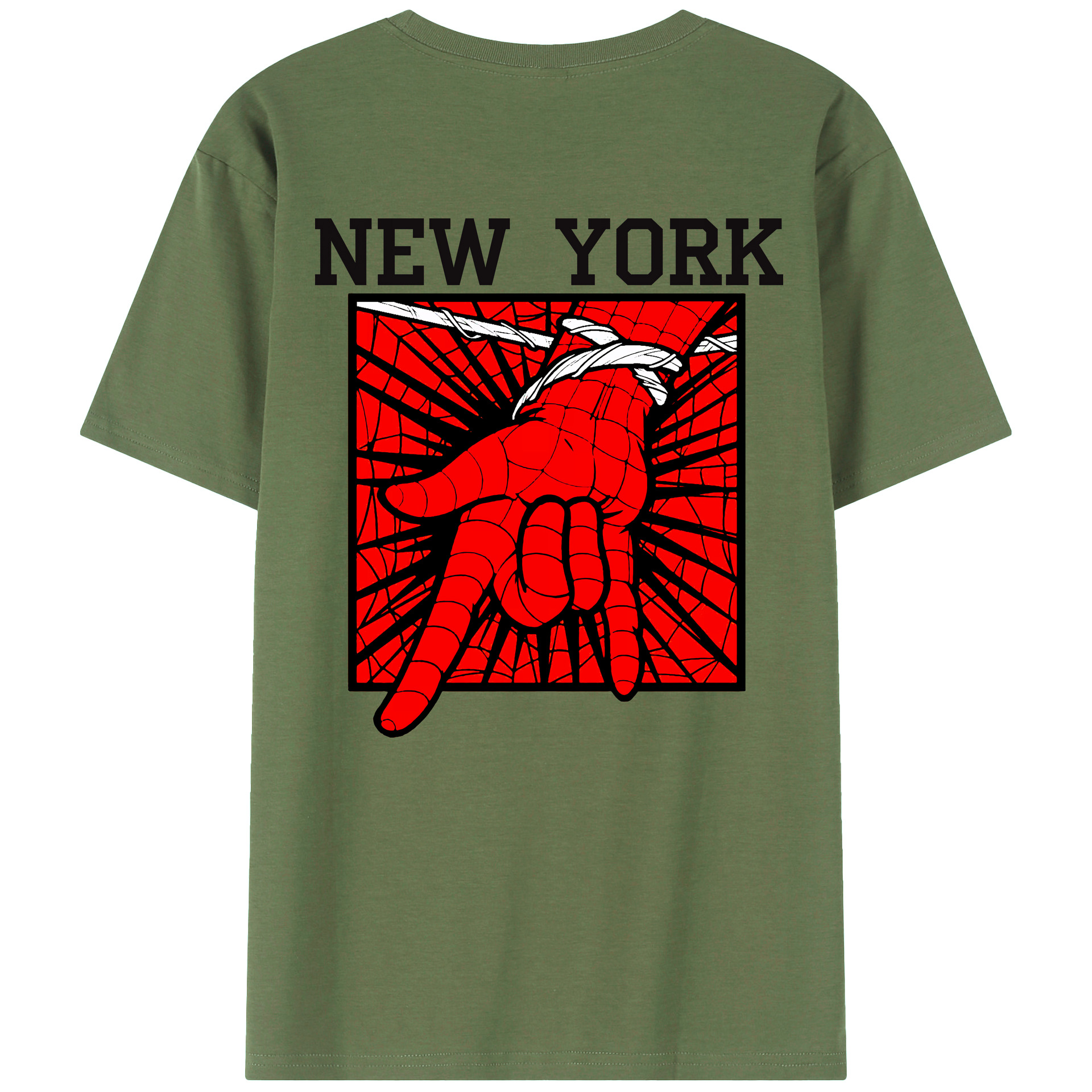 （画像用） Spider Man スパイダーマン 綿100％ メンズ半袖Tシャツ（バックプリント） 通気性